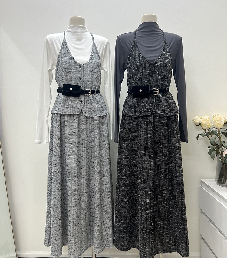 France style short skirt fashion vest 4pcs set