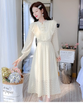 Lace commuting all-match dress for women