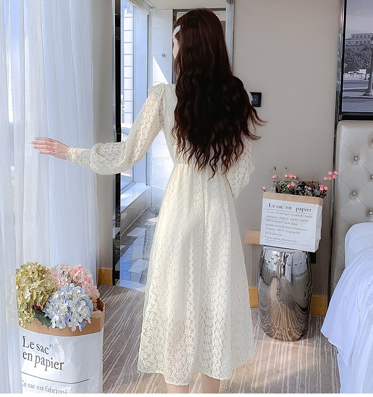 Lace commuting all-match dress for women