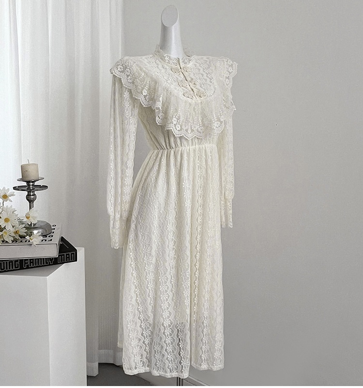 Lace commuting all-match dress for women