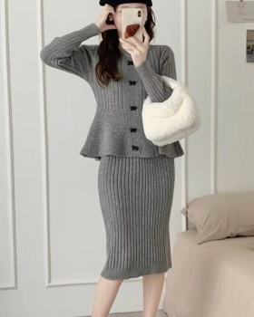 Korean style bow sweater 2pcs set for women