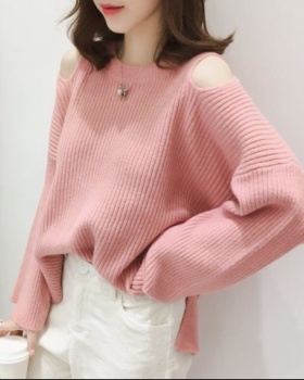 Long sleeve lazy tops pure pullover sweater