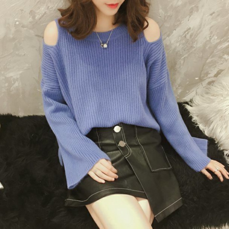 Long sleeve lazy tops pure pullover sweater