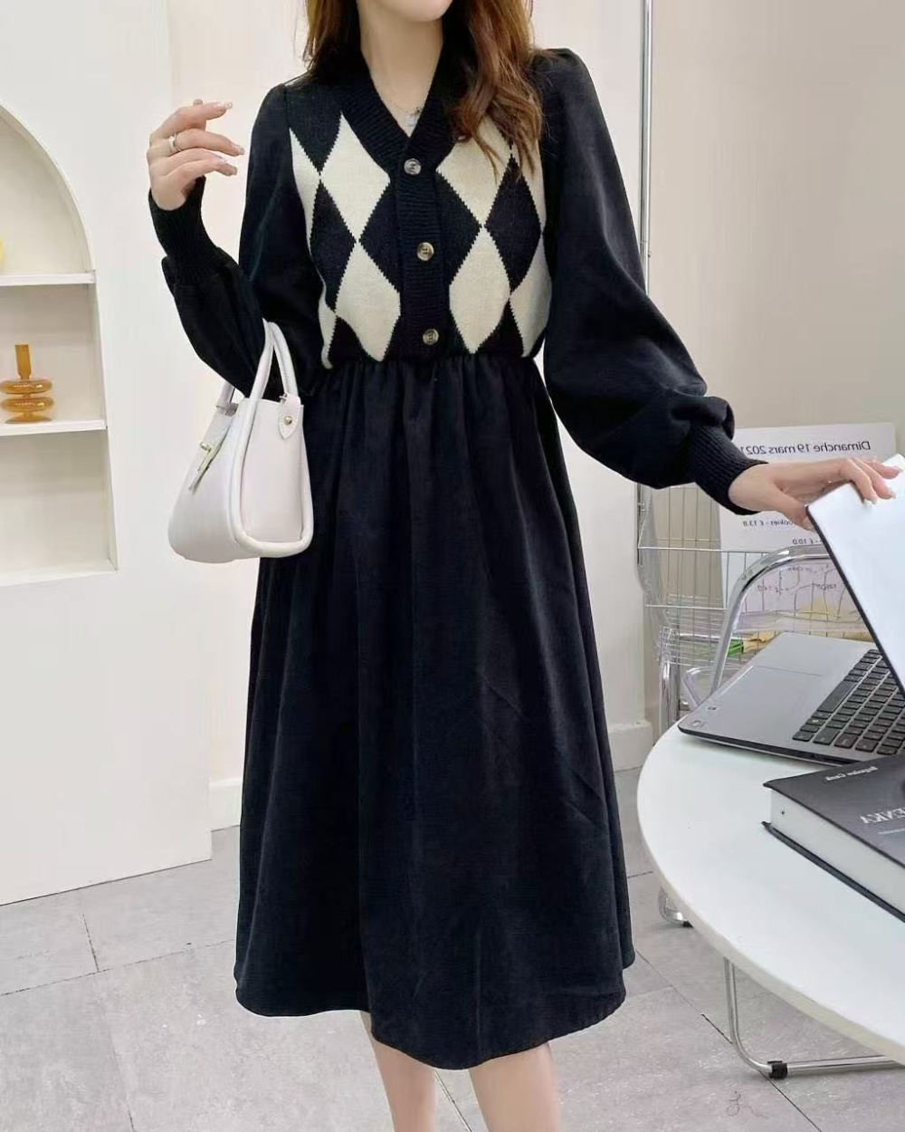 Slim temperament dress British style maternity clothing