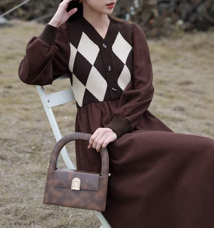 Slim temperament dress British style maternity clothing