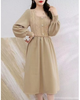 France style splice retro elegant Korean style dress