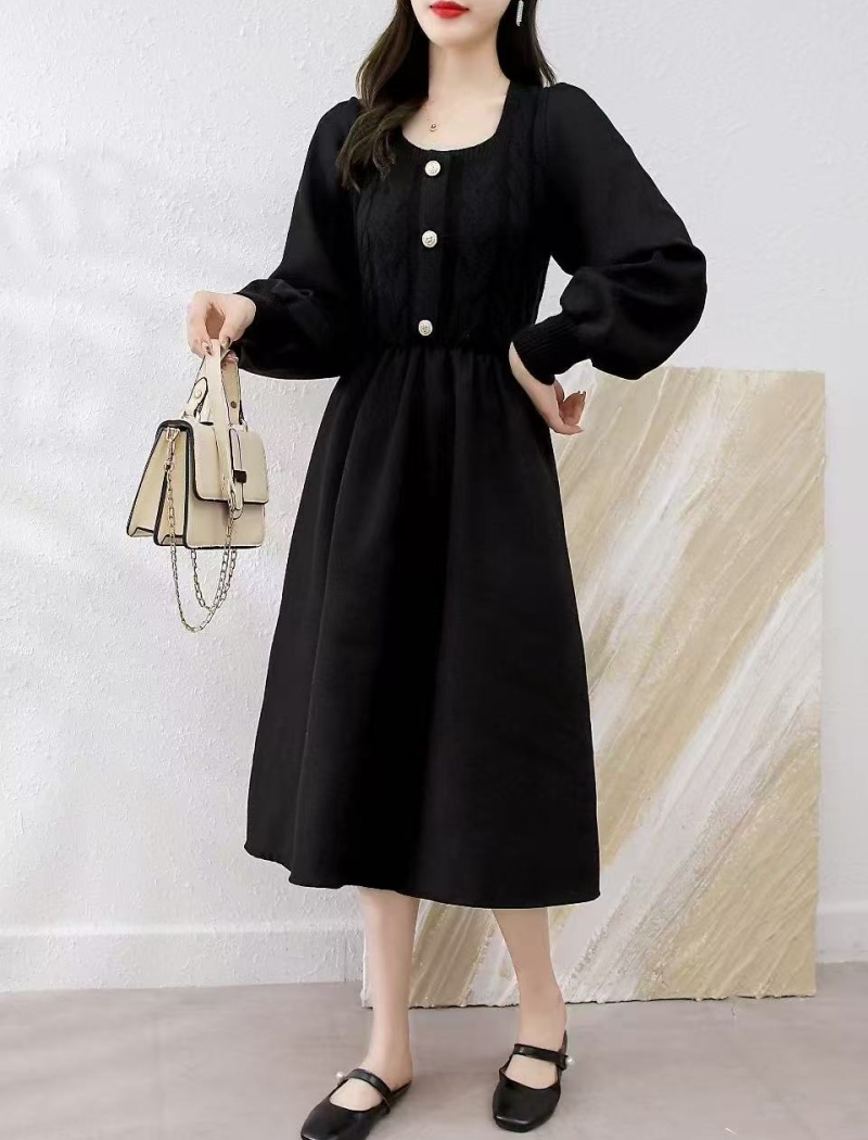 France style splice retro elegant Korean style dress