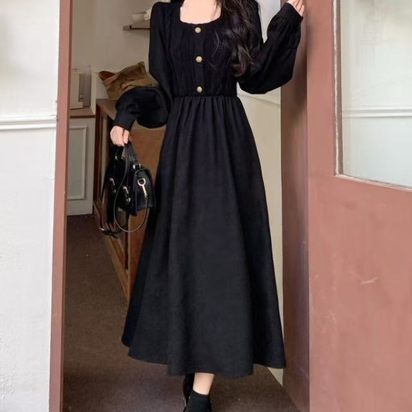 France style splice retro elegant Korean style dress
