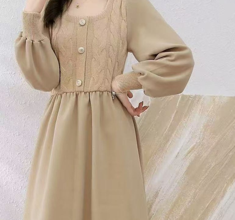 France style splice retro elegant Korean style dress