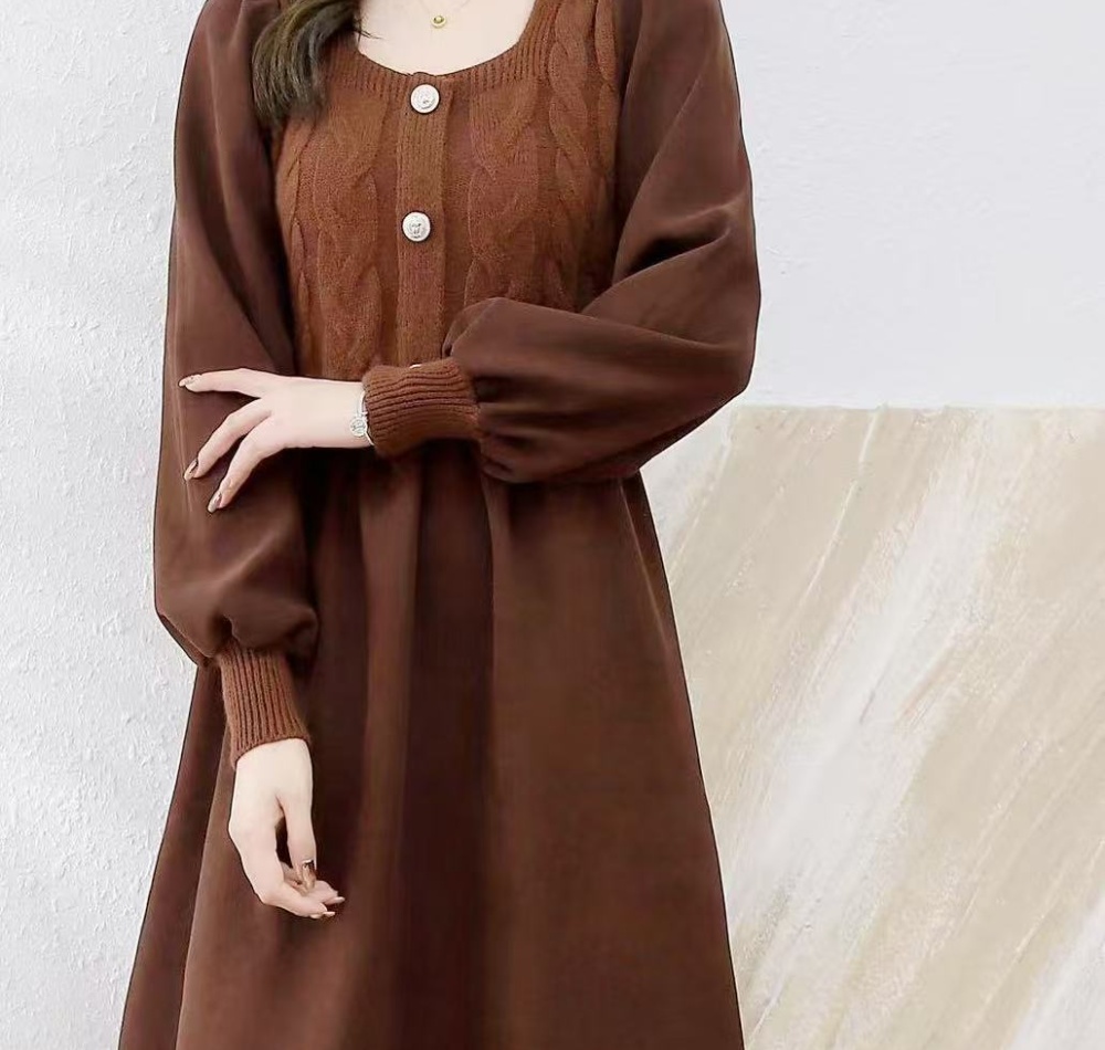 France style splice retro elegant Korean style dress