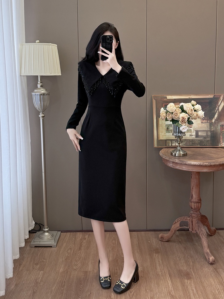 Temperament France style Hepburn style large yard dress