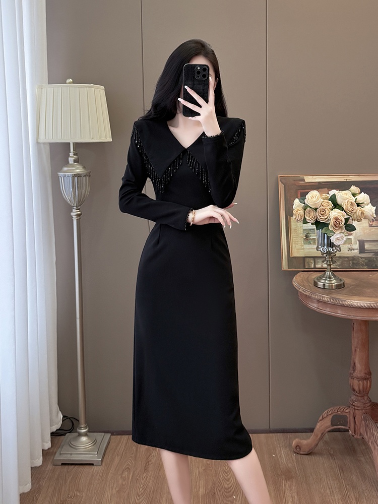 Temperament France style Hepburn style large yard dress