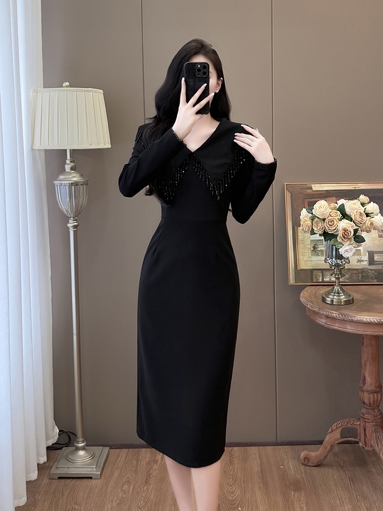 Temperament France style Hepburn style large yard dress