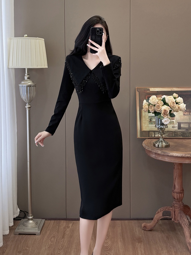 Temperament France style Hepburn style large yard dress