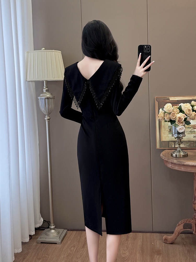 Temperament France style Hepburn style large yard dress