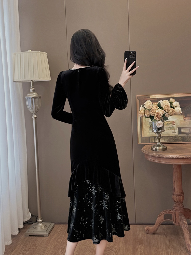 Mermaid beading formal dress France style retro dress