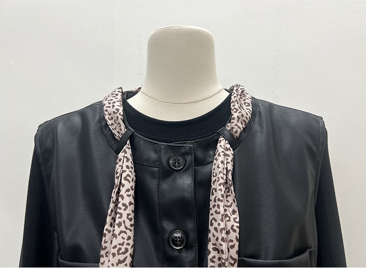 PU with belt waistcoat autumn long T-shirt 4pcs set