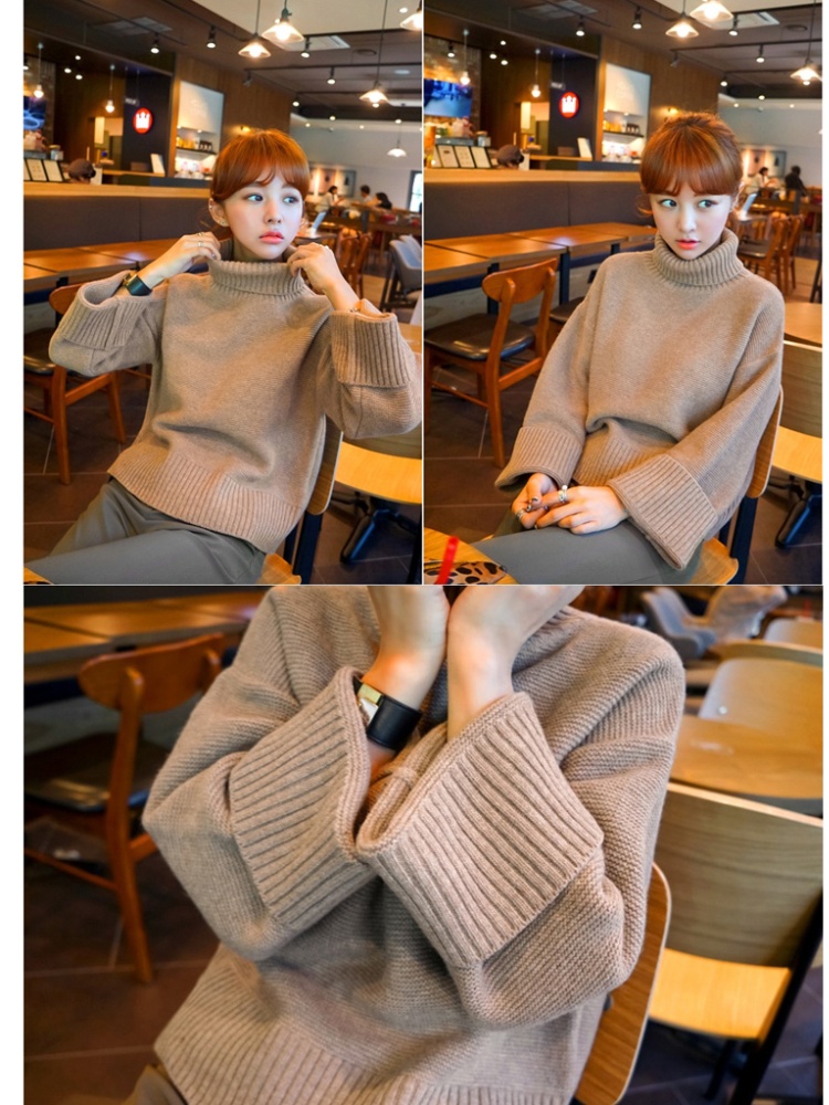 High collar loose sweater for women