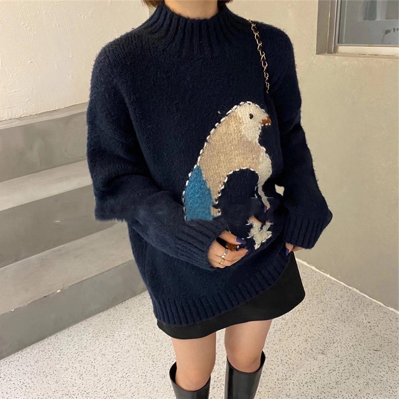 Penguin sweater lazy shirts for women