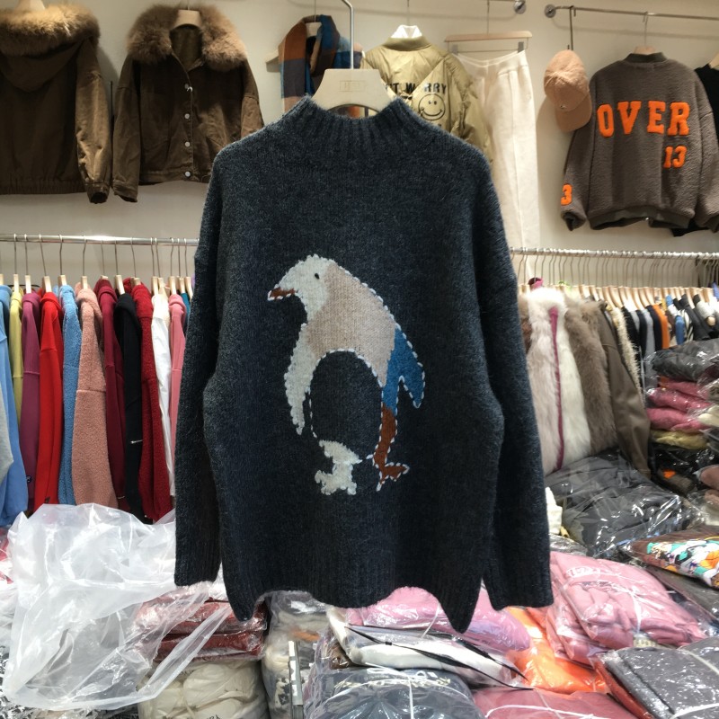 Penguin sweater lazy shirts for women