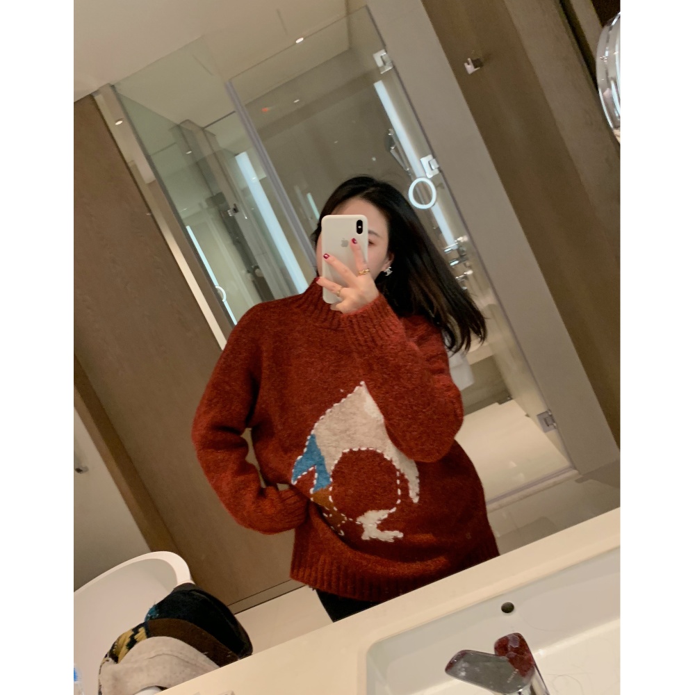 Penguin sweater lazy shirts for women
