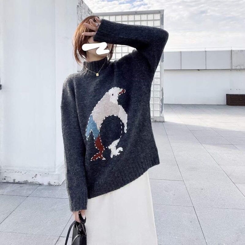 Penguin sweater lazy shirts for women