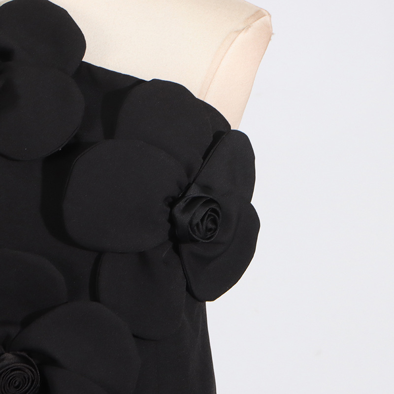 Splice flowers T-back pure France style dress for women