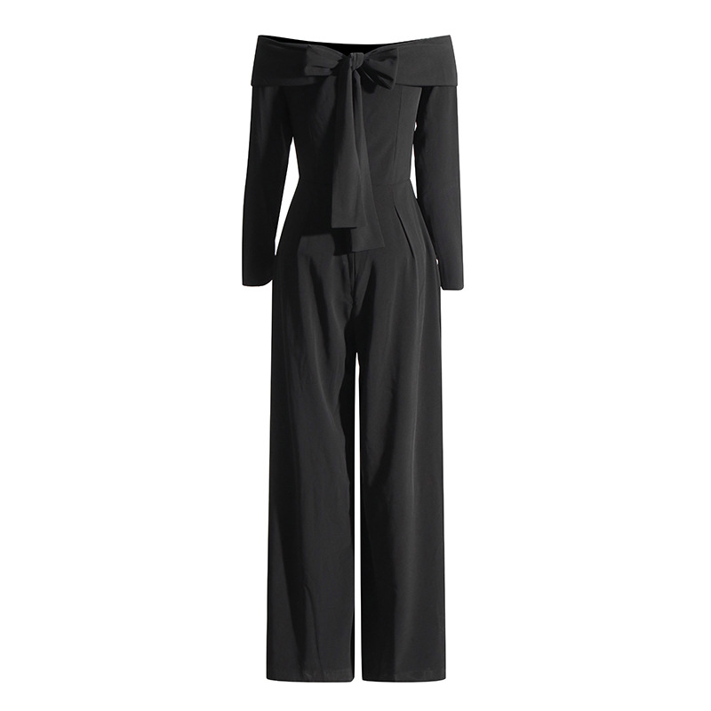 Temperament high waist jumpsuit slim long pants