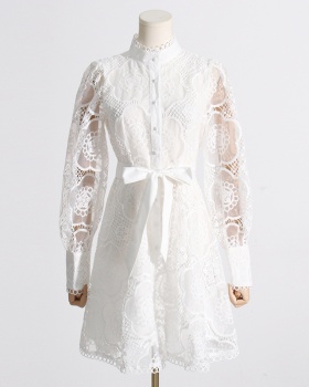 Court style short slim elegant dress for women