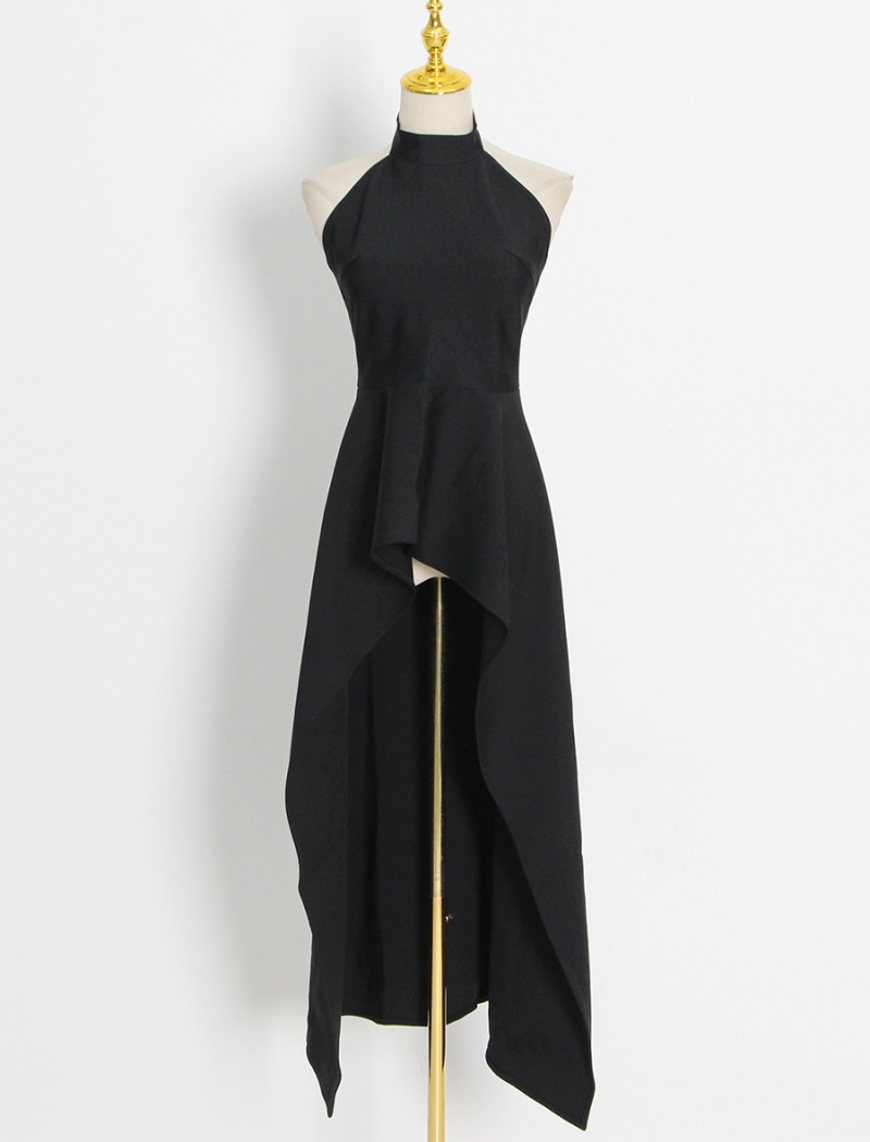 Round neck fashion pinched waist slim summer dress 2pcs set