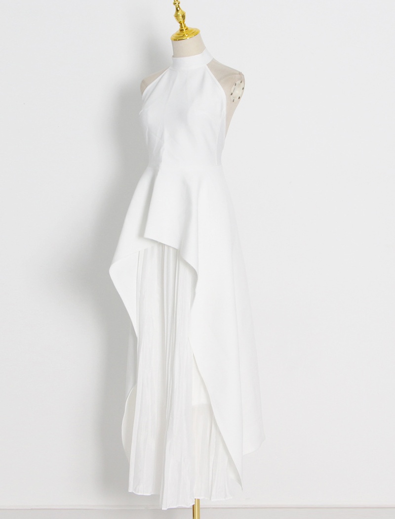 Round neck fashion pinched waist slim summer dress 2pcs set