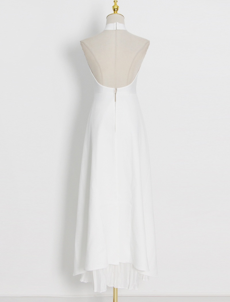 Round neck fashion pinched waist slim summer dress 2pcs set