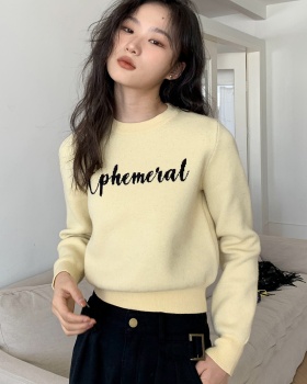 Retro loose knitted sweater spring and autumn slim tops