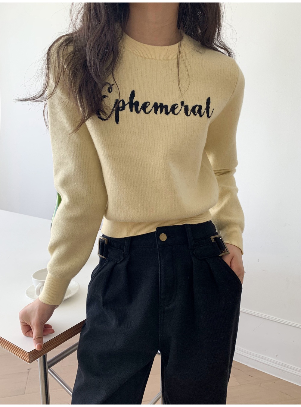 Retro loose knitted sweater spring and autumn slim tops