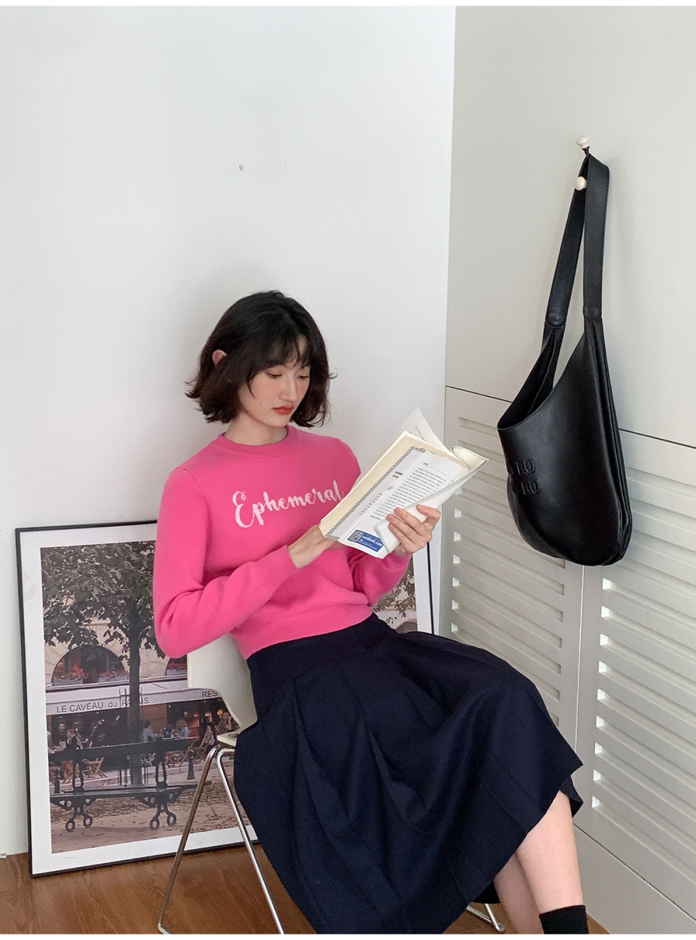 Retro loose knitted sweater spring and autumn slim tops