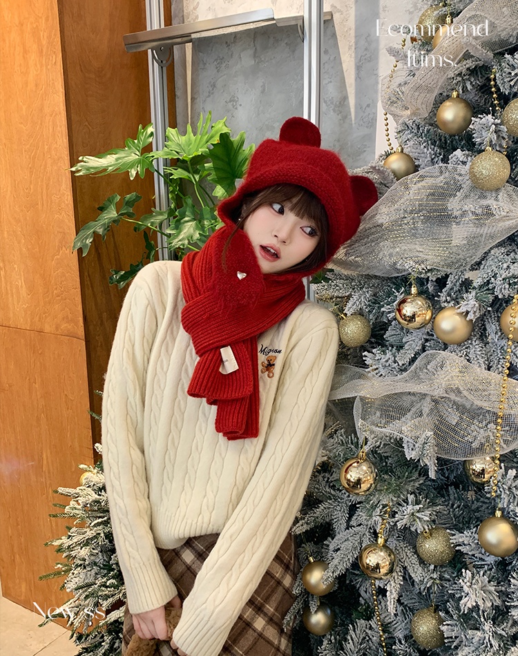 Autumn and winter embroidery sweater lazy tops for women