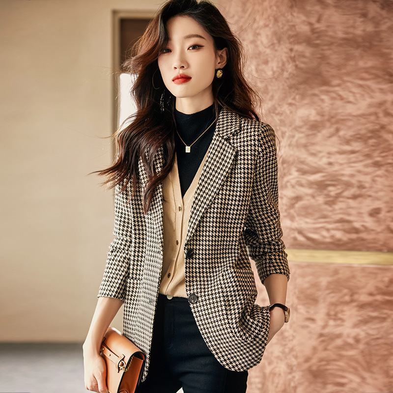 Korean style niche coat spring short business suit for women