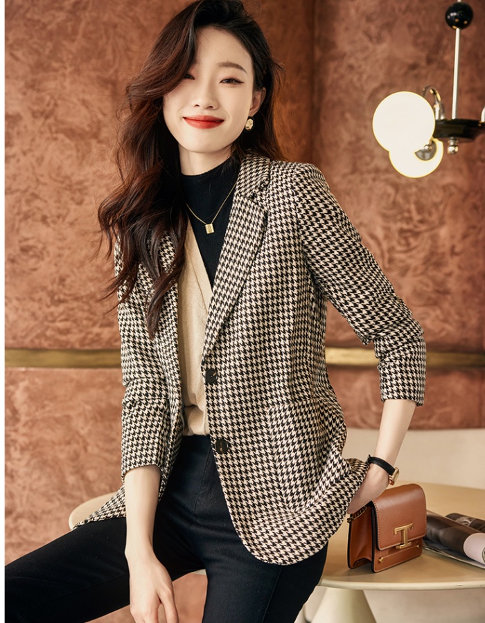 Korean style niche coat spring short business suit for women