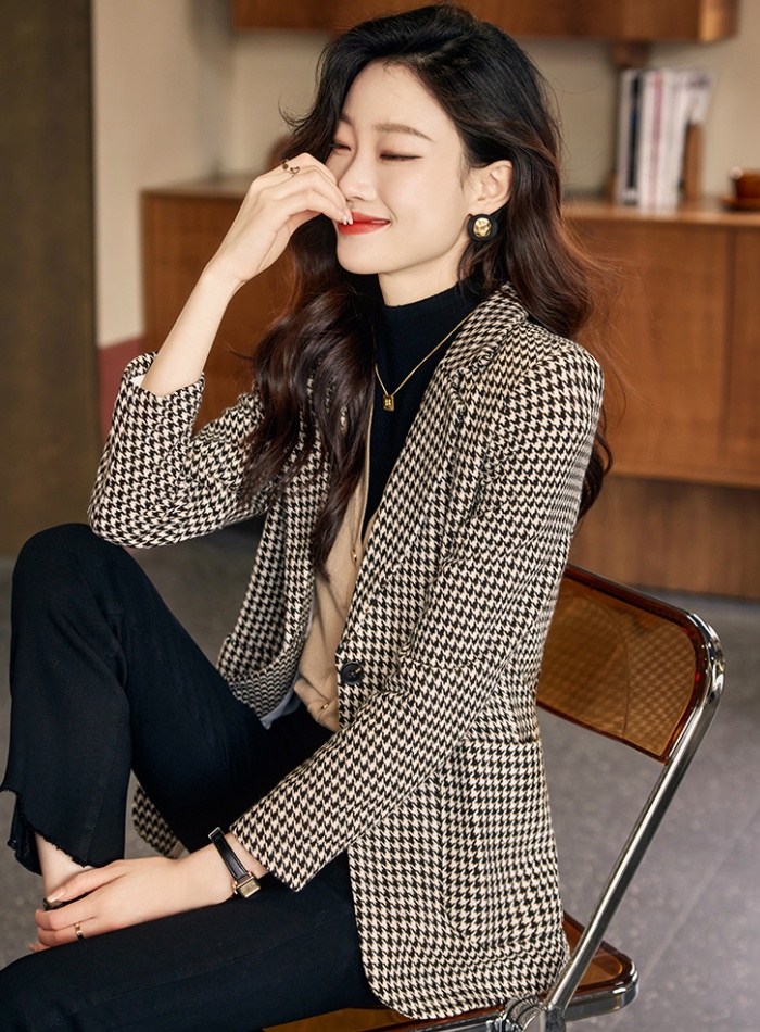 Korean style niche coat spring short business suit for women