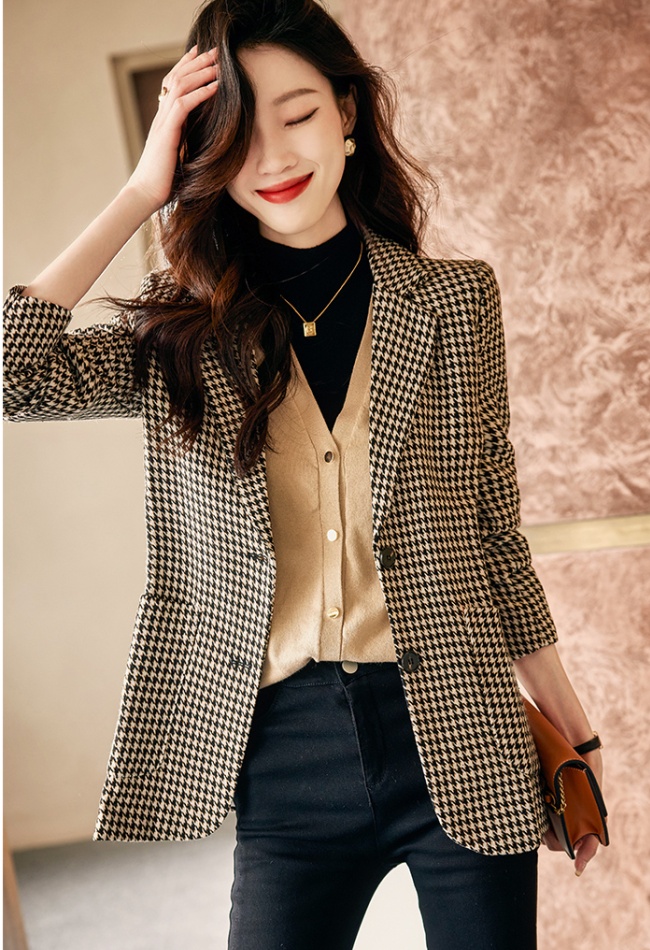 Korean style niche coat spring short business suit for women