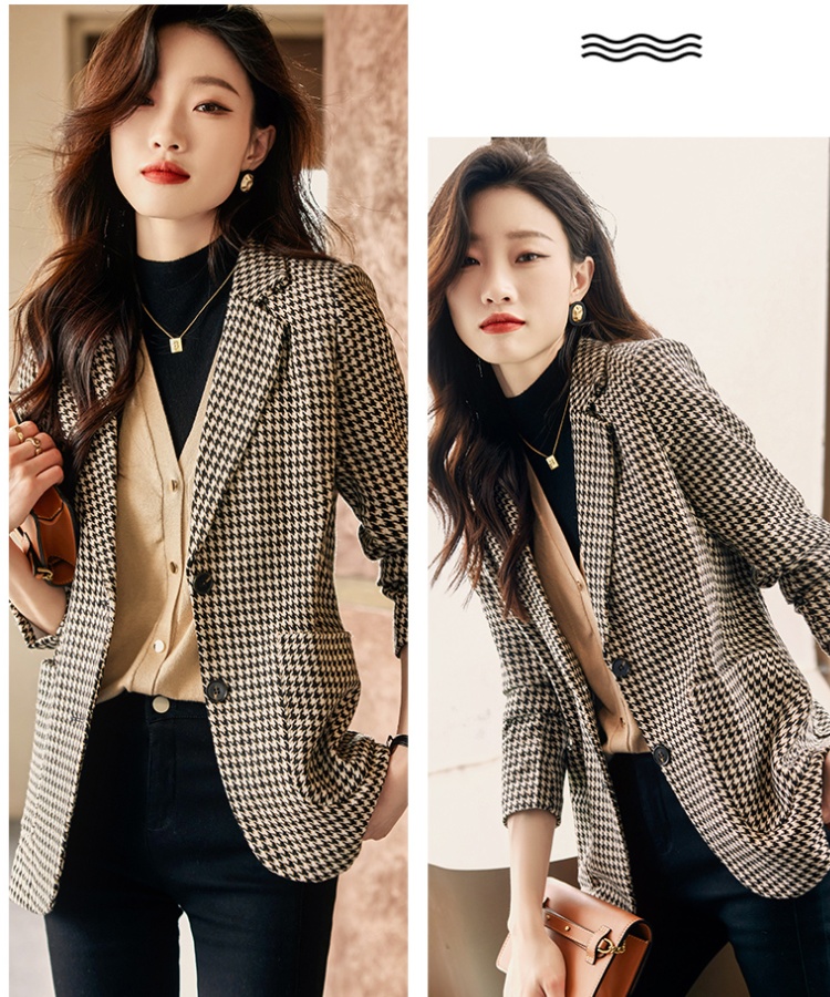 Korean style niche coat spring short business suit for women