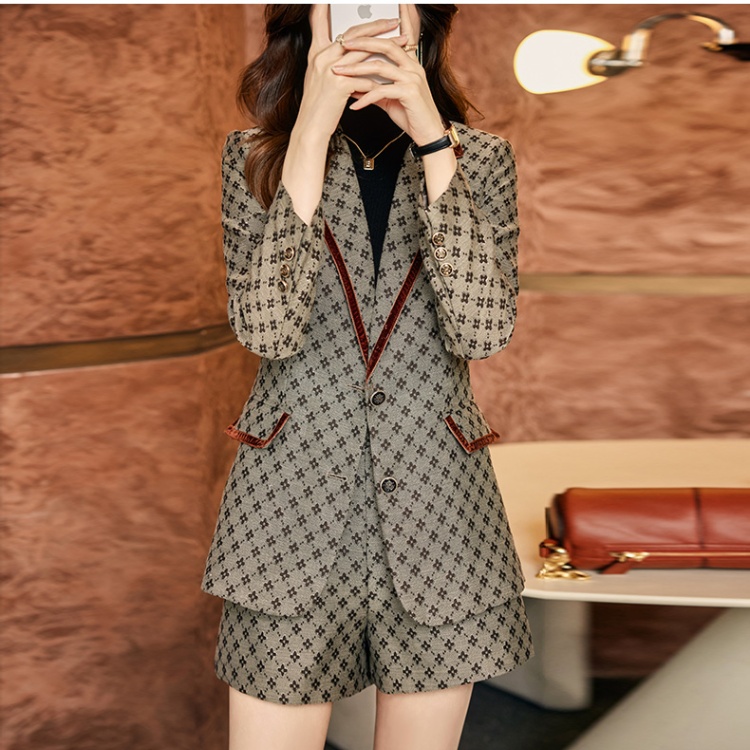 Autumn Western style business suit short coat 2pcs set