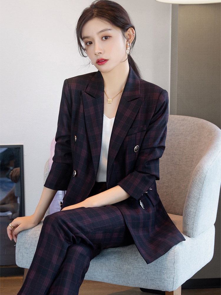 All-match business suit autumn coat 2pcs set for women