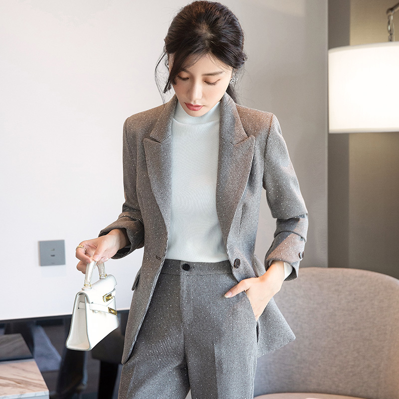 Temperament coat spring business suit 2pcs set for women