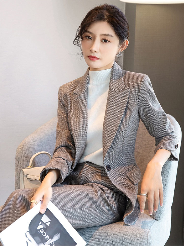 Temperament coat spring business suit 2pcs set for women