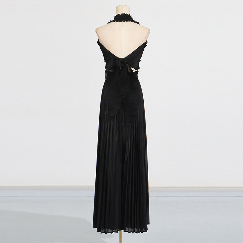 European style halter wide leg pants a set