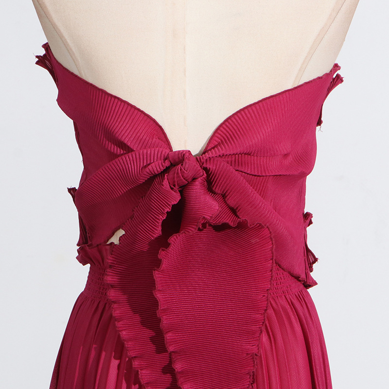 European style halter wide leg pants a set