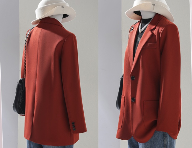 Casual loose business suit spring and autumn red tops