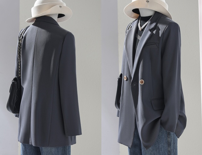 Black Korean style coat Casual business suit for women