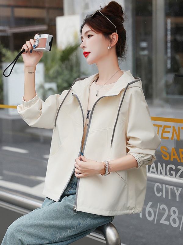 Simple Western style coat hooded Casual tops for women
